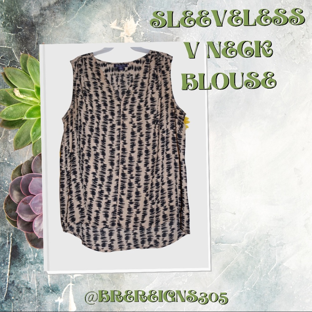 🌻 Sleeveless V Neck Blouse